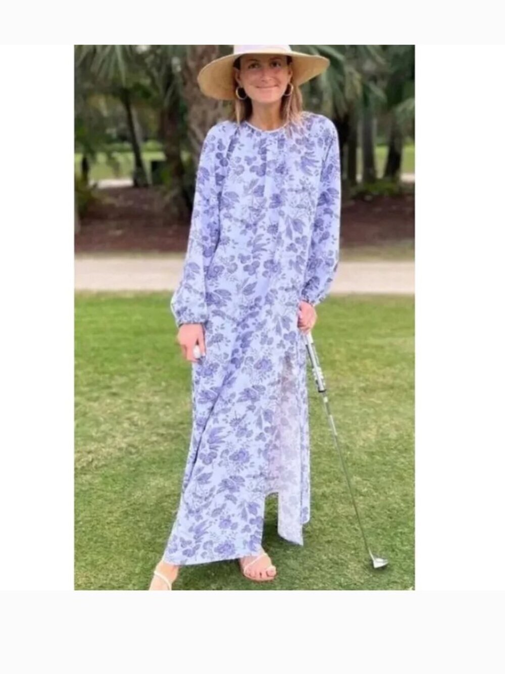 NWOT Hill House The Simone Dress Lilac Tonal Floral Puff Sleeve Maxi  Size M